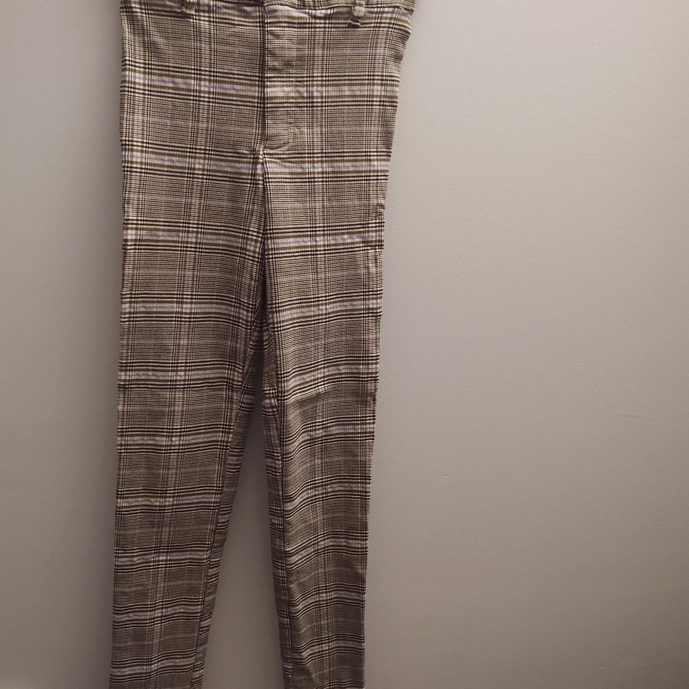 Brown Plaid Pants from Garage XS
